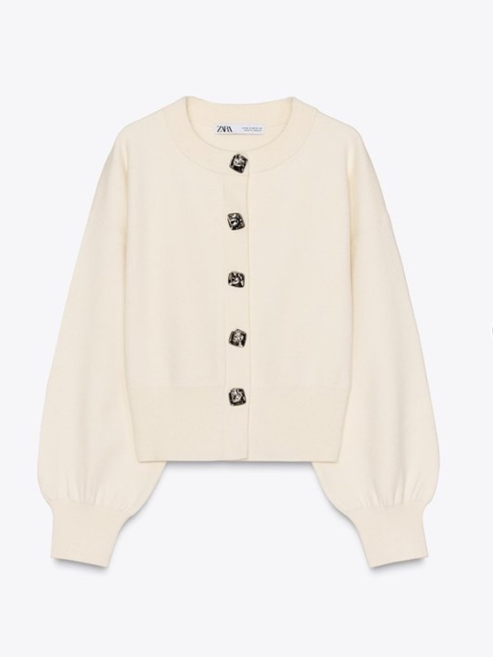 Zara Flower Button Knit Cardigan